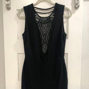 Black Bodycon Deep V by Tart